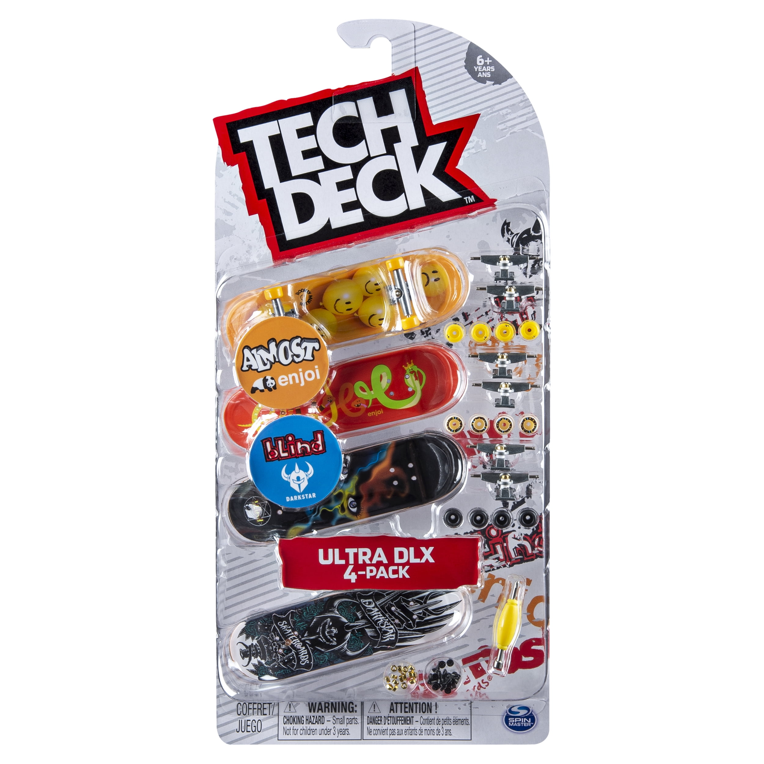 Tech Deck Fingerboard 4 Pieces Ultra DLX Pack Enjoi Skateboards 