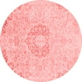 thumbnail image 1 of Ahgly Company Machine Washable Indoor Round Abstract Red Modern Area Rugs, 7' Round, 1 of 4