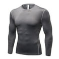 thumbnail image 2 of NoxwB Men's Compression Workout Training T-Shirts Quick Dry Stretch Muscle Fit Crewneck Long Sleeve Pullover Fitness Gym Undershirts Gray 2XL, 2 of 6