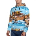 thumbnail image 3 of Wukai Animals on Noah's Ark Floating Print Men Hoodies Fleece Sweatshirts Long Sleeve Sweaters Pullover Fall Outfits Winter Clothes-3X-Large, 3 of 7