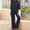 Dark Blue, variant on NMMUED Women's Linen 2 Piece Outfits Cotton Linen 3/4 Sleeve Top Wide Leg Pants Summer Shirts Wide Leg Linen Pants Summer Casual Dressy Linen Sets Casual Sets for Women 2 Piece Black L
