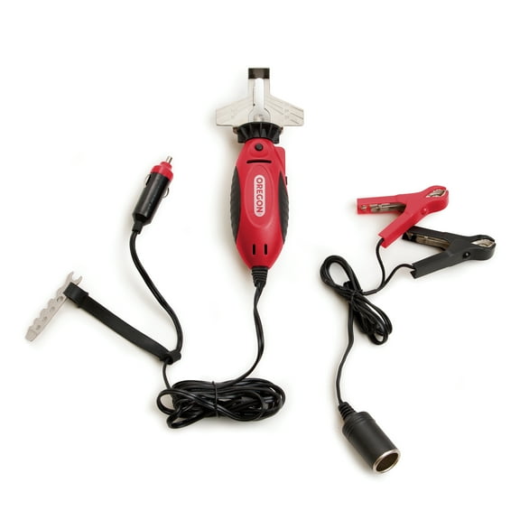 Oregon 575214 Durable Saw Chain Sharpener with 12-Volt Car Adapter and Battery Clips