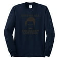 thumbnail image 2 of Parks and Recreations Give Me All The Bacon and Eggs Pop Male Long Sleeve Shirt, Navy, Small, 2 of 3