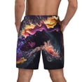 thumbnail image 2 of Lsque Mens Swim Trunks Explosive Fluid Splash Art Pattern - Bathing Suit Compression Liner - Beach Swim Shorts Swimwear - (S-3XL) - Stretch Quick Dry -Medium, 2 of 9