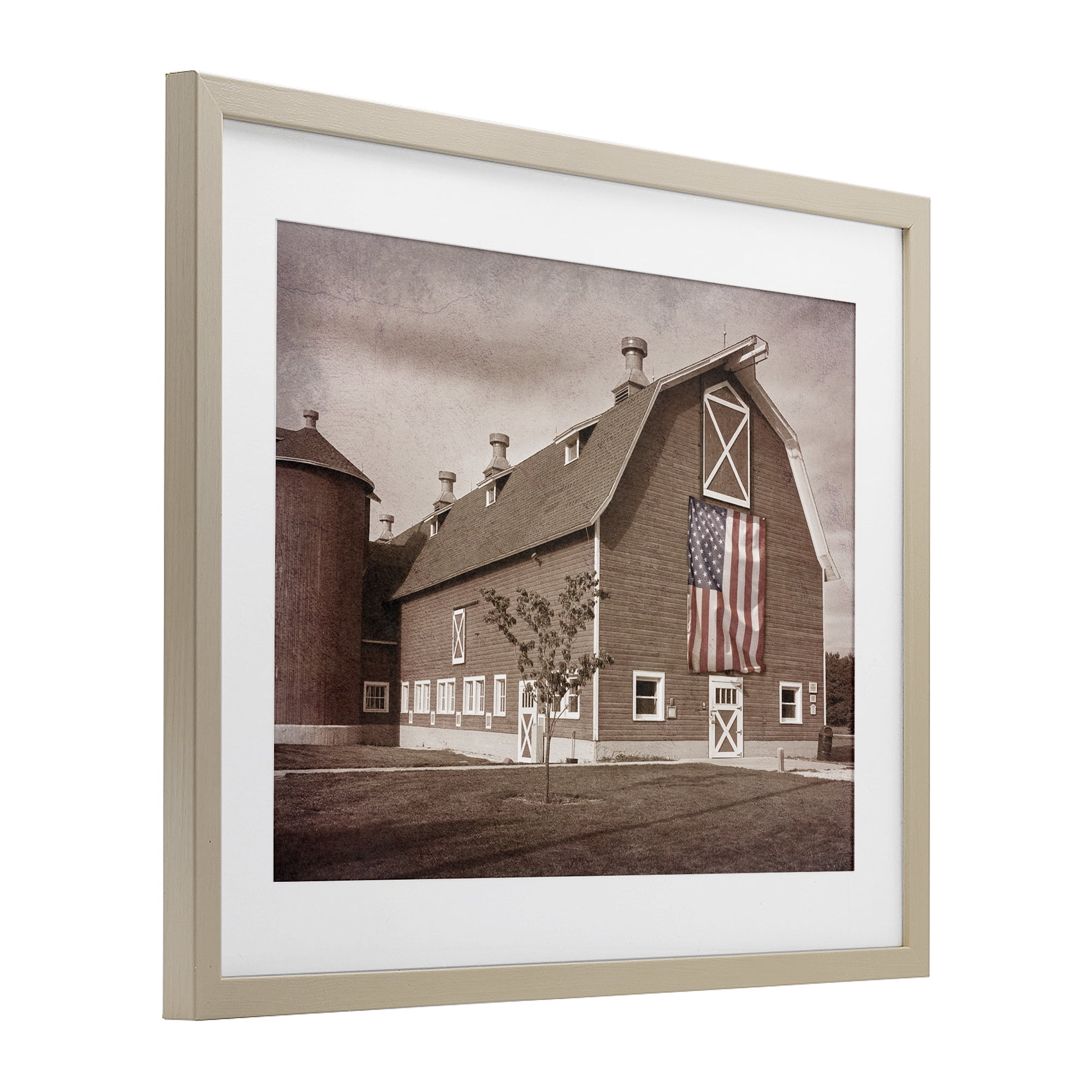 Stupell Industries Rural America Barn Birch Framed Print Under Glass, design by Marcus Prime