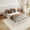B-White, variant on Queen Size Platform Bed Frame with Wingback, Rounded Corner Wooden Slats Support, Heavy Duty 1000lbs Upholstered Bed, Easy Assembly