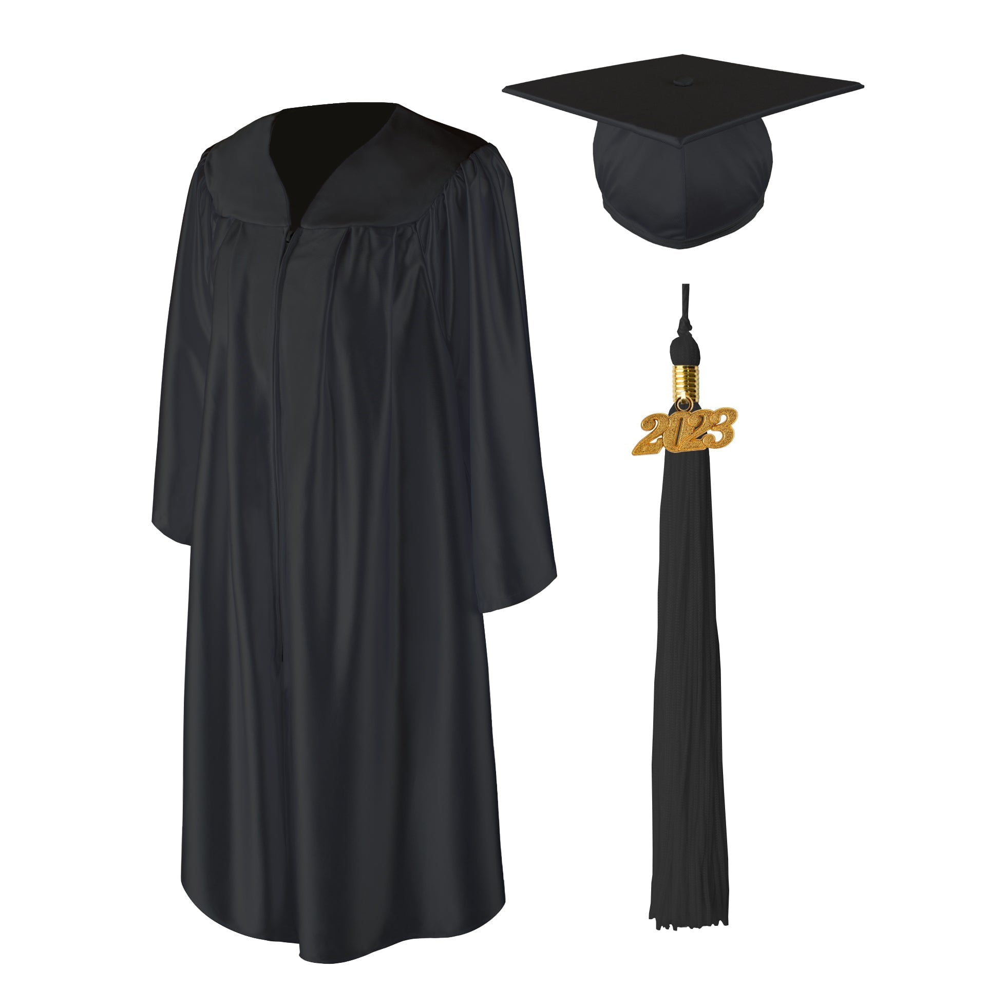 Class Act Graduation Adult Unisex Shiny Graduation Cap and Gown with ...
