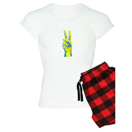 

CafePress - Peace For Ukraine Ukrainian Hand Peace Sig Pajamas - Women s Light Pajamas