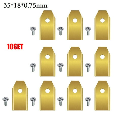 

10Set Steel Lawnmower Blades Trimmer Cutter Piece Replacement For Lawnmower Tool