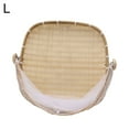 thumbnail image 2 of Limei Square Bamboo Tent Basket with Lid, Vegetables/Fruits, Bread, Storage Basket (16 inches in diameter), 2 of 7