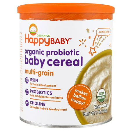 Nurture Inc. (Happy Baby), Organic Probiotic Baby Cereal, Multi-Grain, 7 oz (pack of