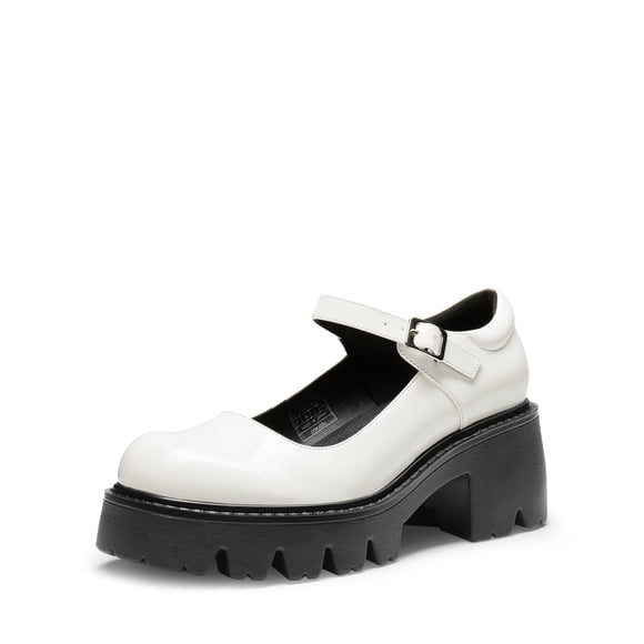 Zapatos Mary Jane con Plataforma Gruesa para Mujer DREAM PAIRS Blancos