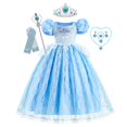 thumbnail image 1 of Disney-Vestidos de Fiesta de Cenicienta para niñas, vestido de baile de princesa, disfraz de Cosplay, vestido de encaje para niños, elegante vestido de tutú, ropa Fivean unisex, 1 of 2