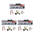 thumbnail image 2 of Transemion PCI-E Adaptateur 1x vers 16x USB 3.0 Vitesse Rapide Port d'Alimentation 6 Broches PCI - Rallonge Fournitures de Bureau PC Équipement de Mineur Rouge 3Ensemble, 2 of 6