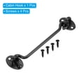 thumbnail image 3 of Uxcell 6 Inch Hook Eye Latch, Stainless Steel Privacy Hook and Eye Latch Gate Latch Lock, Black, 3 of 6