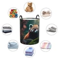 thumbnail image 4 of Balery Forest Plant Raccoon Cesta de ropa redonda con asas, impermeable, independiente, para ropa, juguetes, dormitorio y familia-Medium, 4 of 6