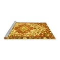 thumbnail image 2 of Ahgly Company Machine Washable Indoor Round Medallion Yellow Traditional Area Rugs, 8' Round, 2 of 4
