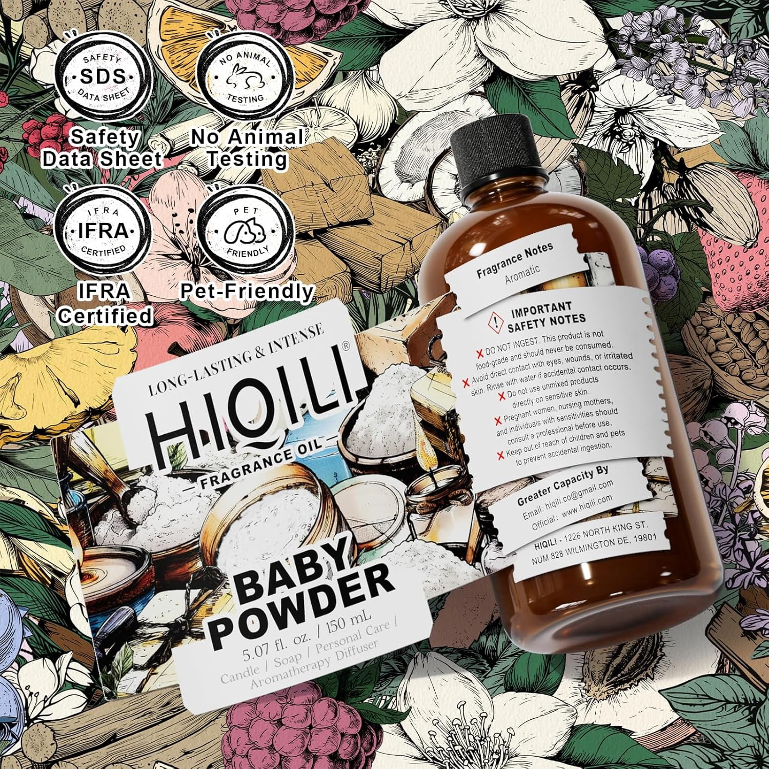 Baby Powder Fragrance Oil - for Body Oils, Laundry Detergent, Candle, Perfumes & Soap Making, and Home Diffusers Use - 5.07 Fl Oz