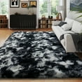 thumbnail image 3 of Socofuz Modern Soft Fluffy Carpet for Living Room, Shaggy Rug for Bedroom Nursery Room, 6'x9', Tie-dye Black and White, 3 of 7