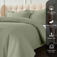 thumbnail image 5 of Superior Egyptian Cotton 1200 TC Solid Sage Duvet Set, King/California King, 5 of 9