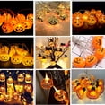 thumbnail image 4 of Orange Pumpkin LED String Lights Battery Operated with Remote Halloween Smile Face 30LEDs Fairy Lights Decorative for Summer Home Fall Thanksgiving Christmas Decorations - small pumpkin, 4 of 5
