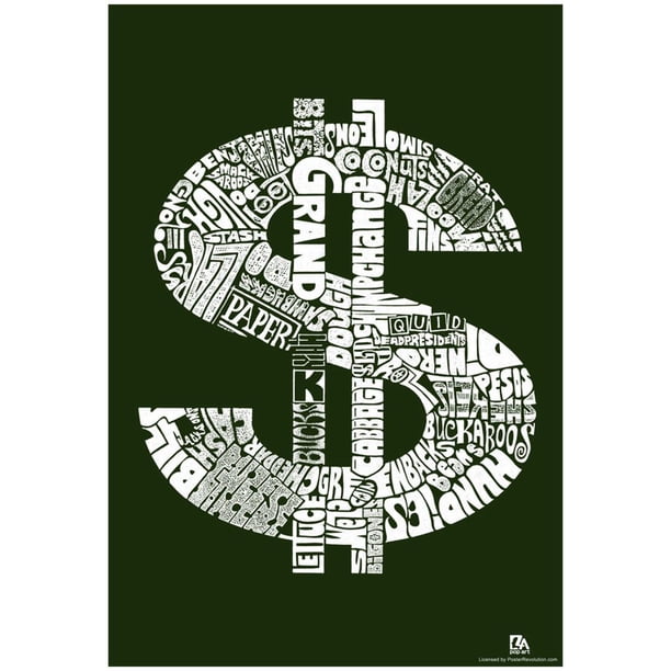 Money Slang Text Poster 13x19