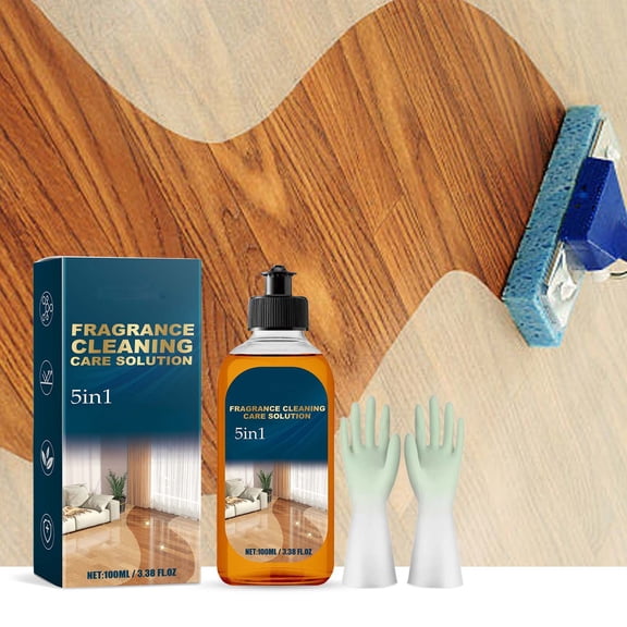 Household Floor Cleaner, Mop Soap Concentrate Stain Removal, for Tile, Vinyl, Laminate, Sealed Hardwood, 3.38oz