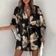 thumbnail image 2 of Summer Casual Boho Dresses Women's Flora Printed Batwing Sleeve Lace-Up Dress Female Irregular Sexy Beach Mini Dresses VestidosXL Gao Jinjia LED, 2 of 2