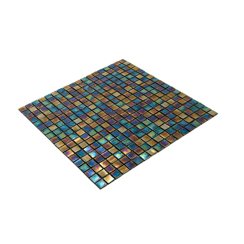 Skosh 11.6 in. x 11.6 in. Glossy Rainbow Green Glass Mosaic Wall and Floor Tile (18.69 sq. ft./case) (20-pack)