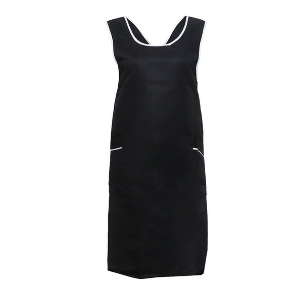 Jiyike Salon Hair Stylist Apron With Pockets Professional Black Hairdresser Barber Smock Vest (Black)