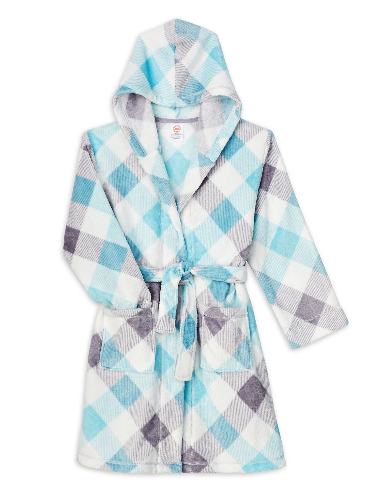 Wonder Nation Girls Fleece Hooded Sleep Wrap Robe, Sizes 4-18 & Plus