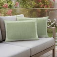 thumbnail image 2 of Outdoor Waterproof Pillow Covers Green Back Pattern Retro Linen Decorative Throw Pillow Protectors,Pillowcase Cushion Cases for Patio Sofa Garden Couch,20x12in,Pack of 2, 2 of 14