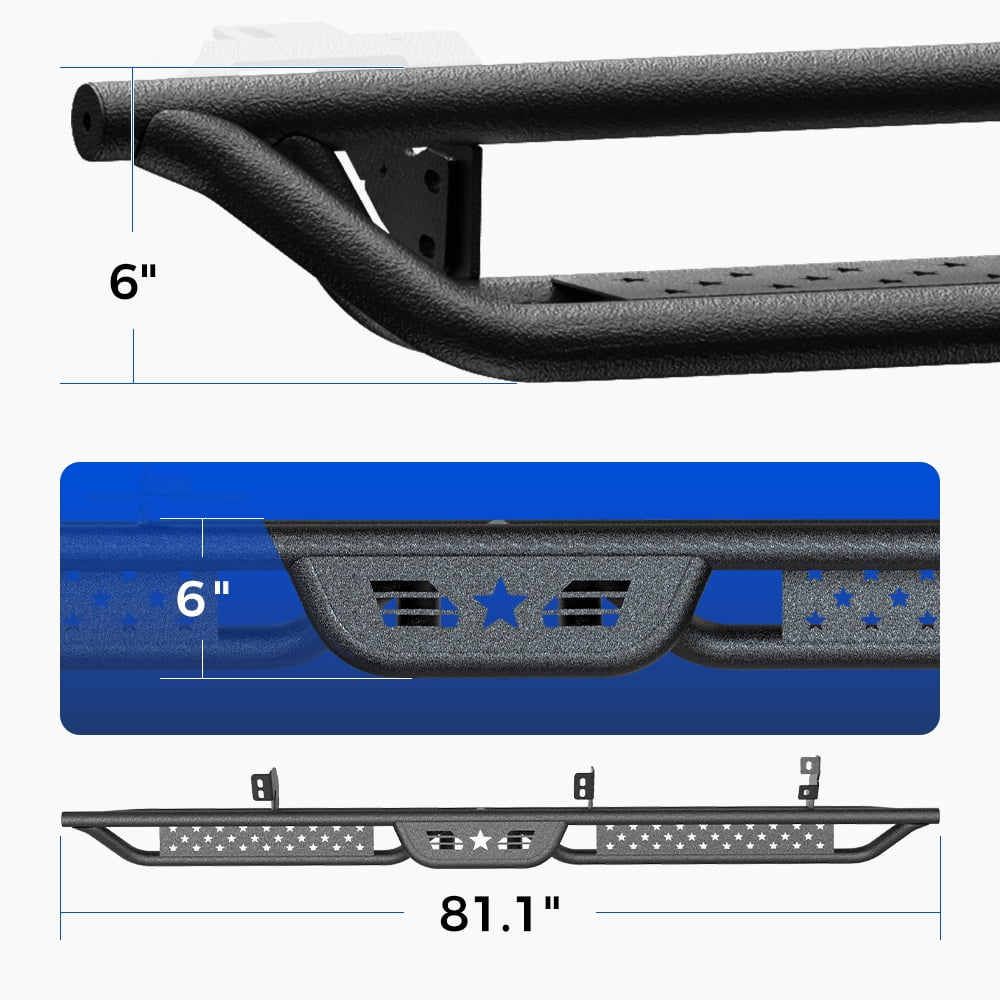 6" Running Boards for 2024-2026 Toyota Tacoma Double/Crew Cab Drop Step Nerf Bar