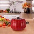 thumbnail image 4 of Yika Halloween Decorations Halloween Ceramic Soup Pot With Lid Pumpkin Double Ear Soup Bowl, 4 of 9
