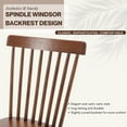 thumbnail image 6 of Dayalane Farmhouse Windsor Dining Chairs Set of 4, Solid Wood Spindle Back Dining Side Chairs, Mid-Century French Country Oak Kitchen Chairs for Dining Room Living Room Kitchen Restaurant, Walnut, 6 of 13
