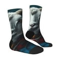 thumbnail image 2 of Goofa Surrealist Goat Printed Men's Crew Socks, Soft Durable Breathable Moisture-Wicking with Odor Control Cotton socks, 2 of 9