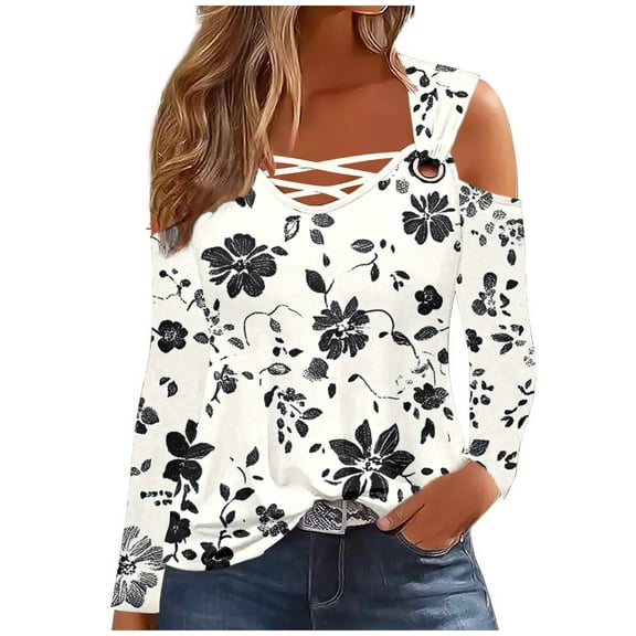 SHE IS My Items Long Sleeve Shirts for Women Black Plus Size V Neck Tops for Women Dressy Dressy Blouses for Women Elegant Evening White Workout Tees for Women Crop