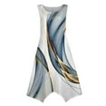 thumbnail image 4 of YDKZYMD Summer Casual Dresses for Women Floral Flowers Wedding Maxi Beach Boho Tank Dresses Hem Sundress Petite Sleeveless Midi Dress with Pockets White XL, 4 of 5