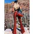 thumbnail image 6 of Flare Yoga Pants for Women - Soft High Waist Bootcut Leggings Tall & Long Leopard Flared Pants Red Leopard XL, 6 of 9