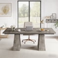 thumbnail image 5 of Fnova 63" Home Office Computer Desk, Gray Modern Executive Desk, Writing Desk, Easy to Assemble, 5 of 17