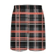 thumbnail image 4 of Ceisia Men's Gift Relaxed Knee-Length Plaid Shorts Elastic Waist Drawstring Purple-Black Multi-Color, 4 of 5