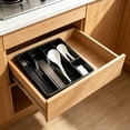 thumbnail image 6 of Lenkho Plastic Kitchen Drawer Silverware Organizer, Adjustable Utensil Divider Tray, Cutlery Storage Holder for Spoons, Forks, Knives, Chopsticks, 6 of 6