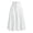 White, variant on Levmjia Women Midi Skirt Flax Casual Solid Color Elastic Waist Button Front Zipper Side Slit Comfortable Beach Vacation Street Wear Summer