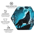 thumbnail image 4 of Fuzoiu Blue Full Moon Wolf Print Leather Coasters Set,Drink Coasters Set of 6,for Tabletop Protection, Durable PVC Coasters,Home Décor and Housewarming Gift,Hexagon, 4 of 7