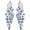 A-Blue, variant on Zircon Gemstone Drop Dangle Earrings, Rhinestone Cluster Earrings Luxury Bridal Flower Fashion accessories, 18K Gold Plated 925 Sterling Silver Posts Sparkly Evening Dressy Earrings
