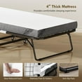 thumbnail image 5 of Demi Bonn 78.75" x 35.5" Folding Bed with 3.9" Thickness Mattress, Twin Size Steel Frame, Portable Roll-Away Bed for Adults, Strong Steel Construction, Black, 5 of 7