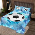 thumbnail image 2 of Erosebridal Soccer Football Coverlet Set King,Geometry Gradient Bedding Set,Sports Theme Decor,Breathable,3pcs, 2 of 5