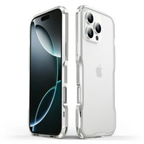 Dteck Metal Bumper for iPhone 16 Pro, Aluminum Bumper with Screws, Metal Frame Bumper Cover Shock Absorbent Slim Cool Design for iPhone 16 Pro,Silver