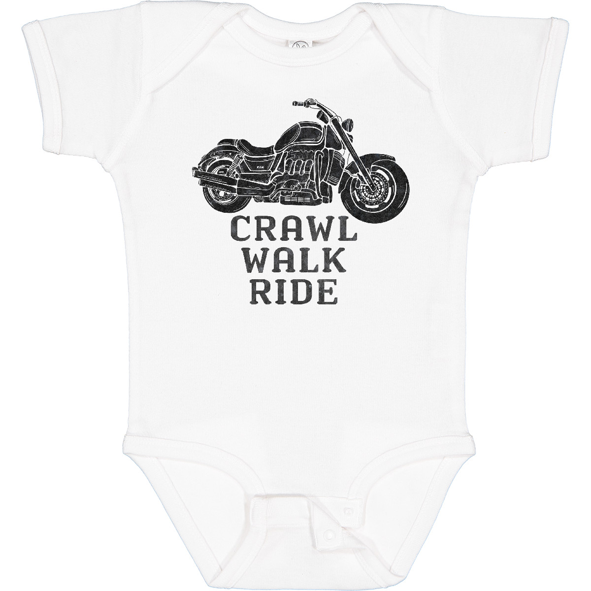 Inktastic Crawl Walk Ride Motorcycle Boys or Girls Baby Bodysuit
