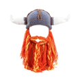 thumbnail image 3 of Helii Knit Hat with Horns and Detachable Beard Viking Style Beanie Hat Handmade Crochet Cap Funny Novelty Winter Hat for Role Play Party Dress Up Stretchy Soft Beanie Hat for Adults, 3 of 7